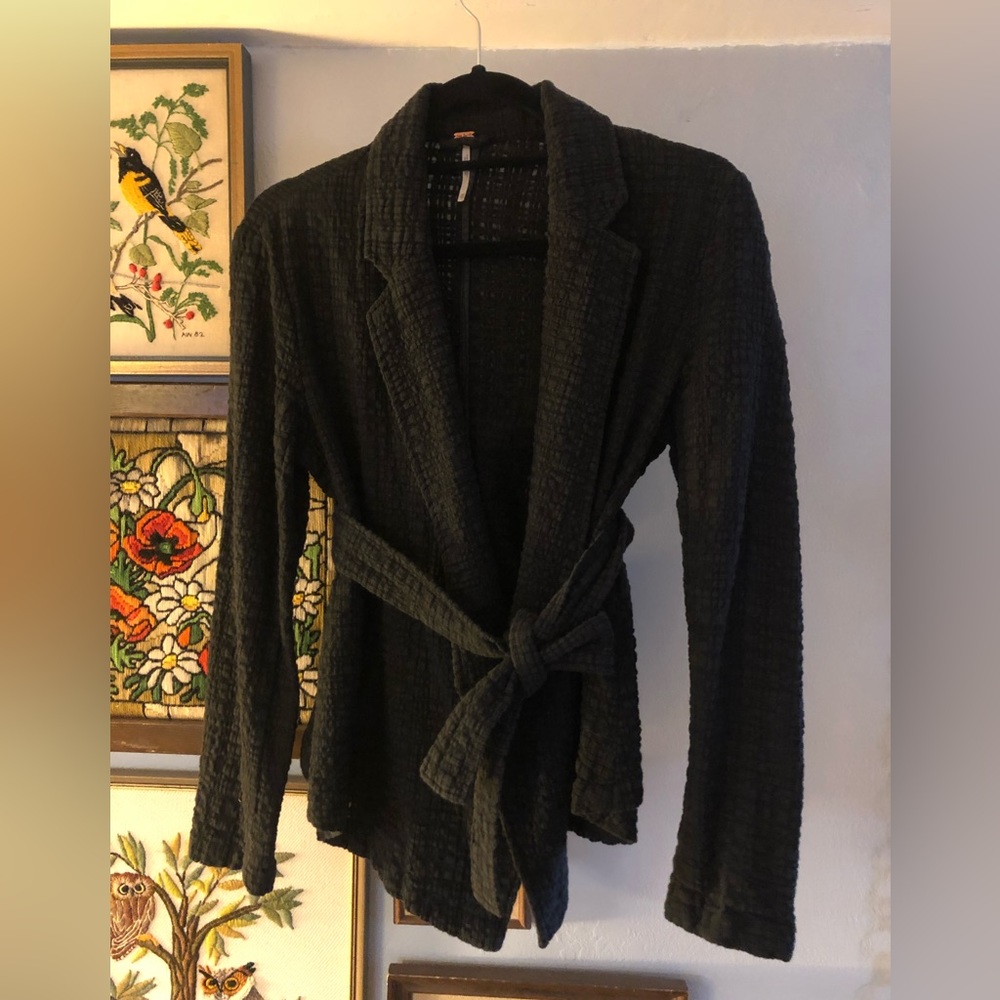 Black Blazer Wrap belt FREE PEOPLE size xs Soft